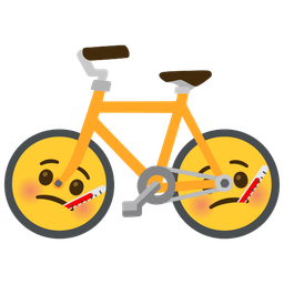 face with thermometer and bicycle