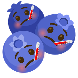 face with thermometer and blueberries