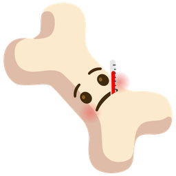 face with thermometer and bone