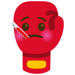face with thermometer and boxing glove
