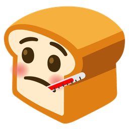 face with thermometer and bread