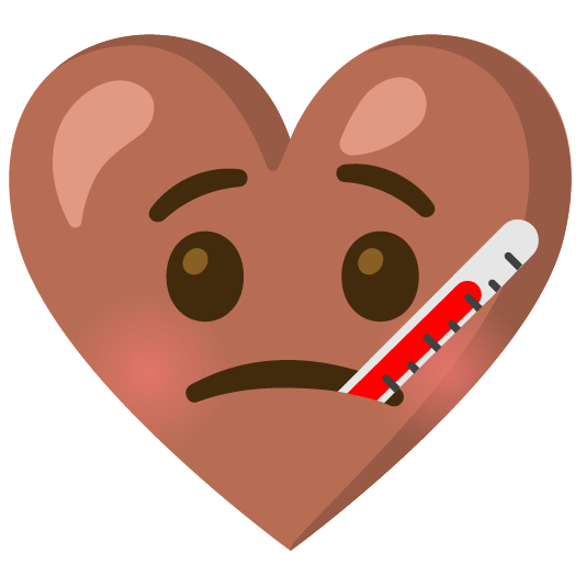 Face with thermometer and Brown heart