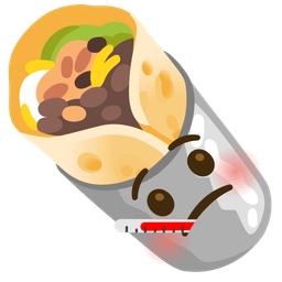 face with thermometer and burrito
