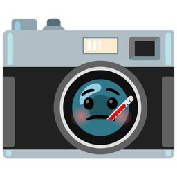 face with thermometer and camera