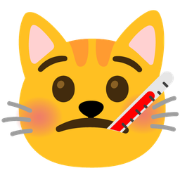 face with thermometer and cat face