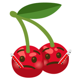 face with thermometer and cherries