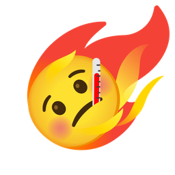 face with thermometer and comet