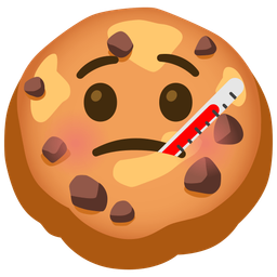 face with thermometer and cookie