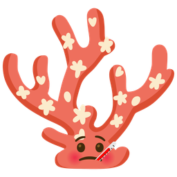 face with thermometer and coral