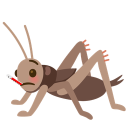 face with thermometer and cricket