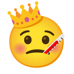 face with thermometer and crown