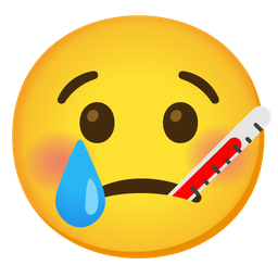 face with thermometer and crying face