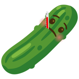 face with thermometer and cucumber