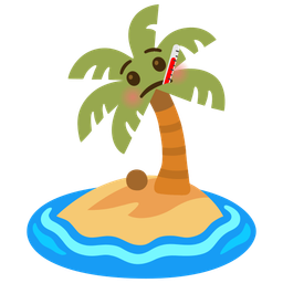 face with thermometer and desert island