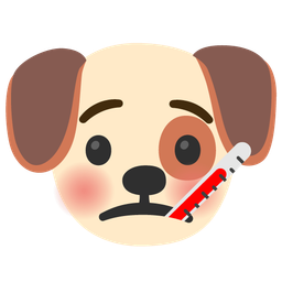 face with thermometer and dog face