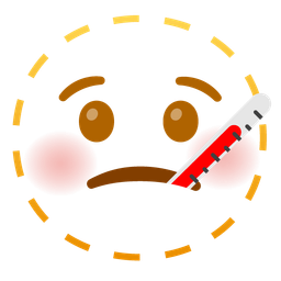 face with thermometer and dotted line face