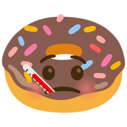 face with thermometer and doughnut