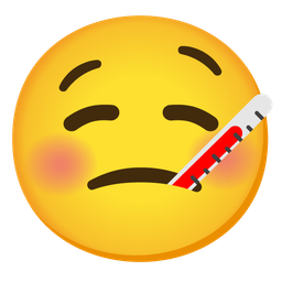 face with thermometer and drooling face