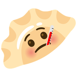 face with thermometer and dumpling