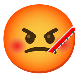 face with thermometer and enraged face