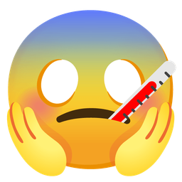 face with thermometer and face screaming in fear