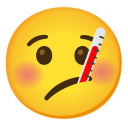 face with thermometer and face with diagonal mouth