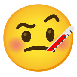 face with thermometer and face with raised eyebrow