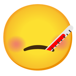 face with thermometer and face without mouth