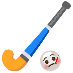 face with thermometer and field hockey