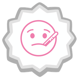 face with thermometer and fish cake with swirl