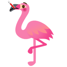 face with thermometer and flamingo
