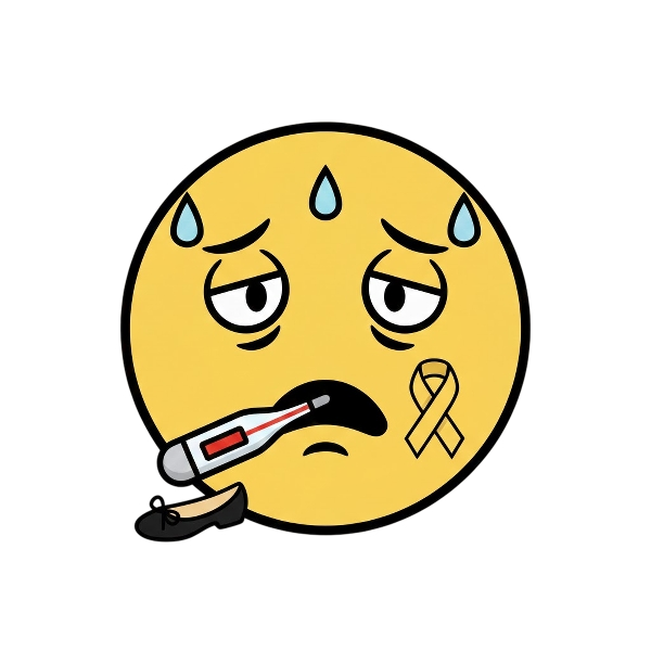 Face with thermometer and Flat shoe