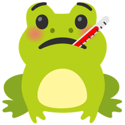 face with thermometer and frog