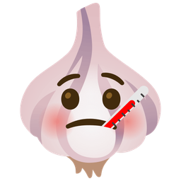 face with thermometer and garlic