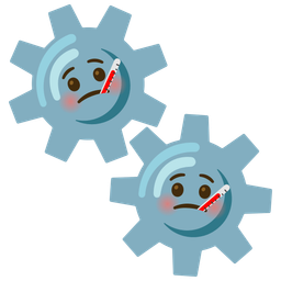 face with thermometer and gear