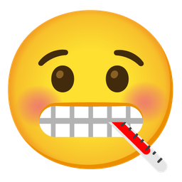 face with thermometer and grimacing face