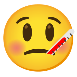 Face with thermometer and Grinning face with big eyes