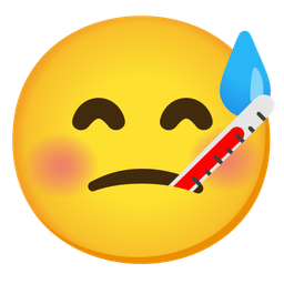 Face with thermometer and Grinning face with sweat