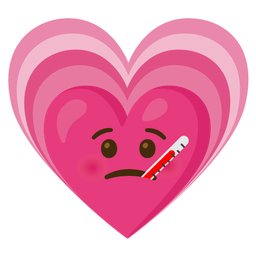 face with thermometer and growing heart