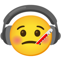 face with thermometer and headphone