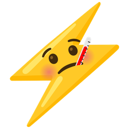 face with thermometer and high voltage