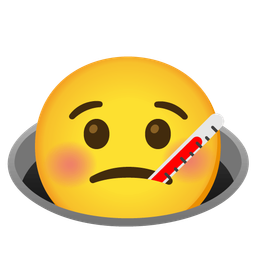 face with thermometer and hole