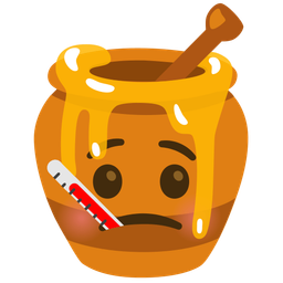 face with thermometer and honey pot