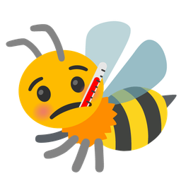 face with thermometer and honeybee