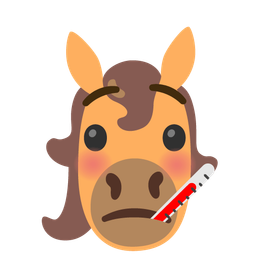 face with thermometer and horse