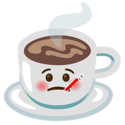 face with thermometer and hot beverage