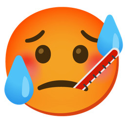 face with thermometer and hot face