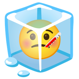 face with thermometer and ice