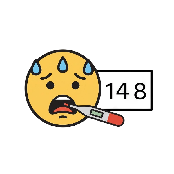 Face with thermometer and Input numbers