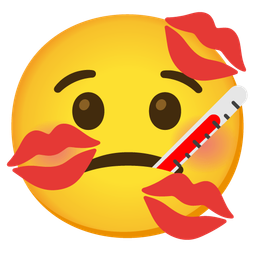 face with thermometer and kiss mark